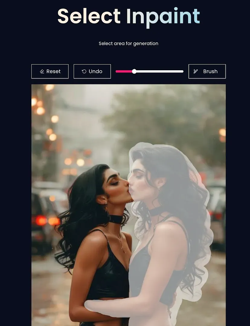Edit image of couple kissing on streets
