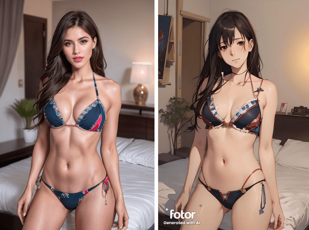Girl in bikini, anime girl in bikini