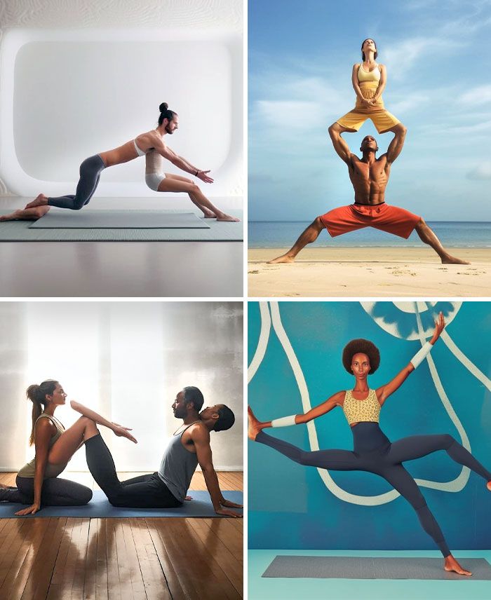 Yoga ai image, yoga fail, funny yoga