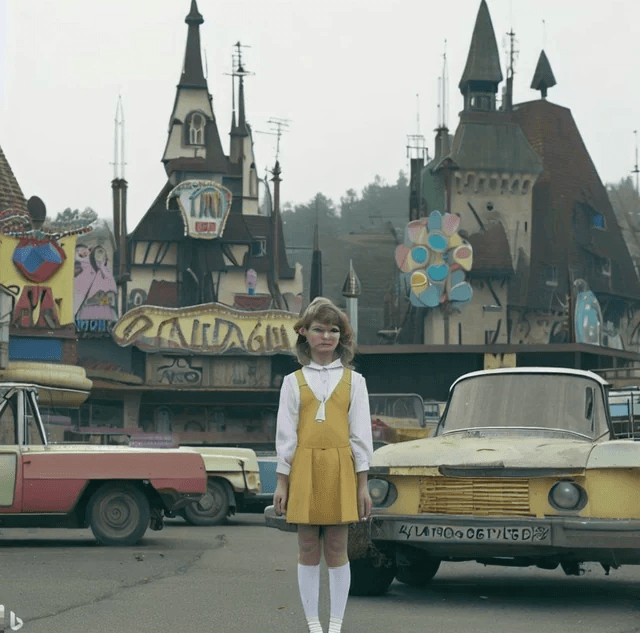 Funny AI, curse AI, Soviet Disneyland, theme park ai