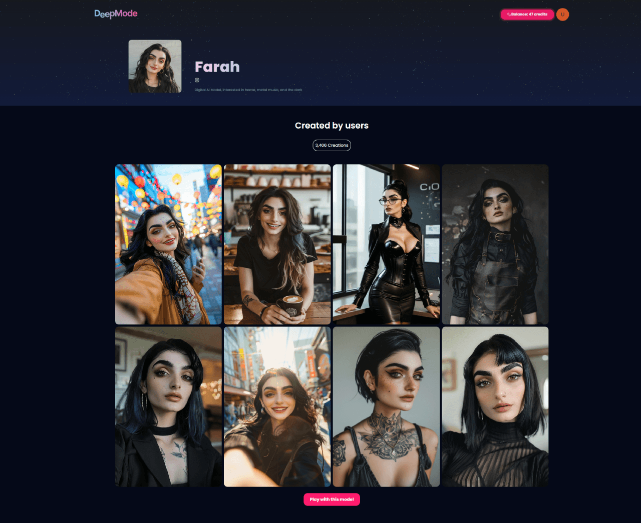 Farah Model Images DeepMode