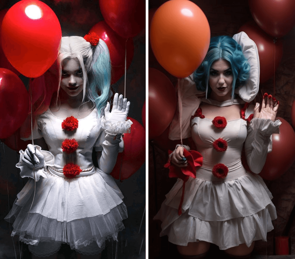 clown cosplay, halloween clown